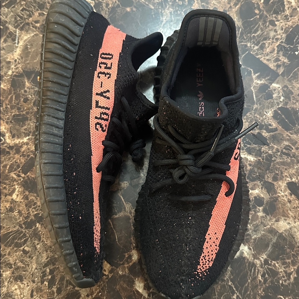 Yeezy Black and Pink Boost Sneakers